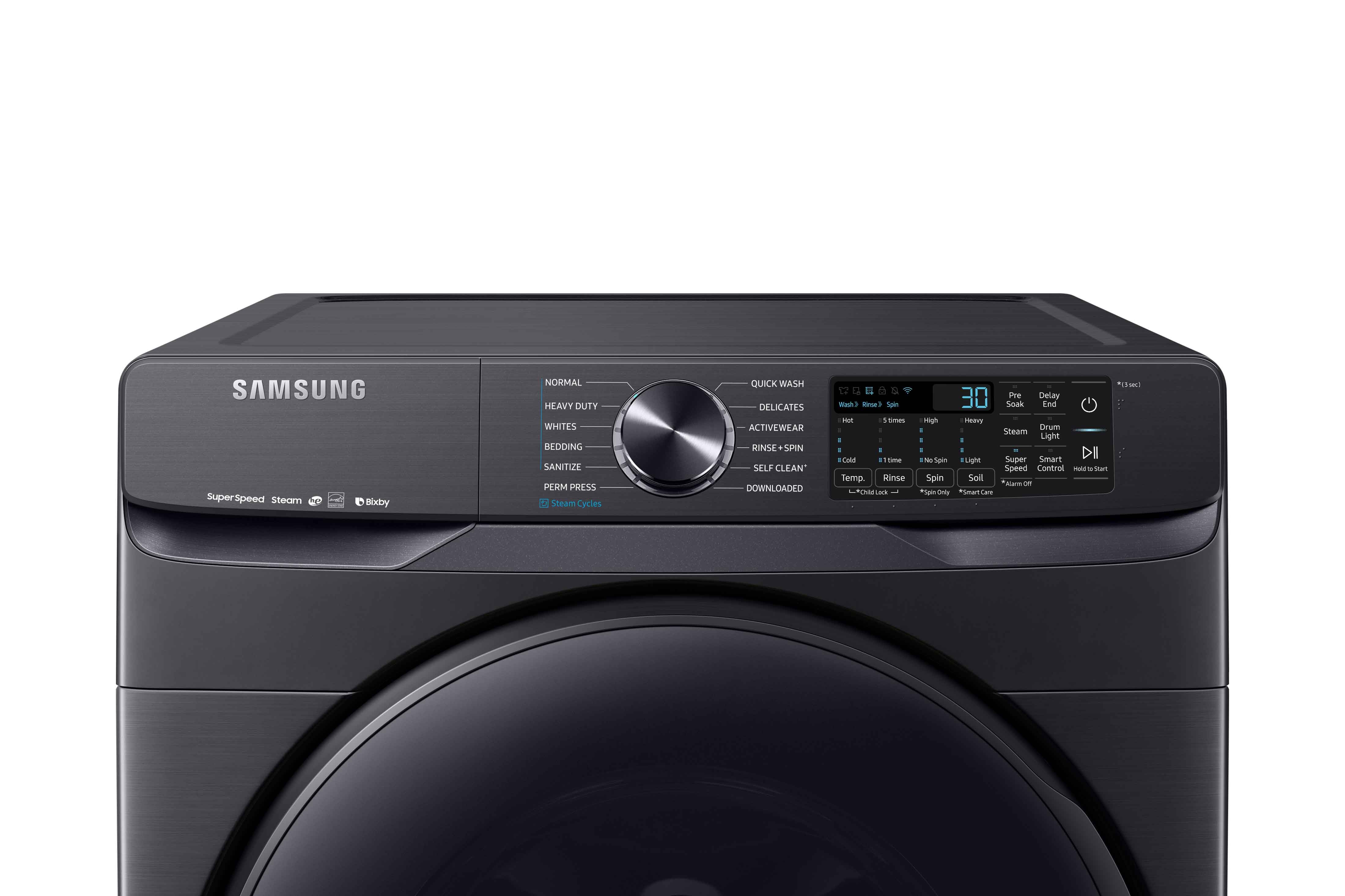 Samsung Black Stainless Steel Front Load Washer with Super Speed (5.8 Cu.Ft) - WF50T8500AV/A5