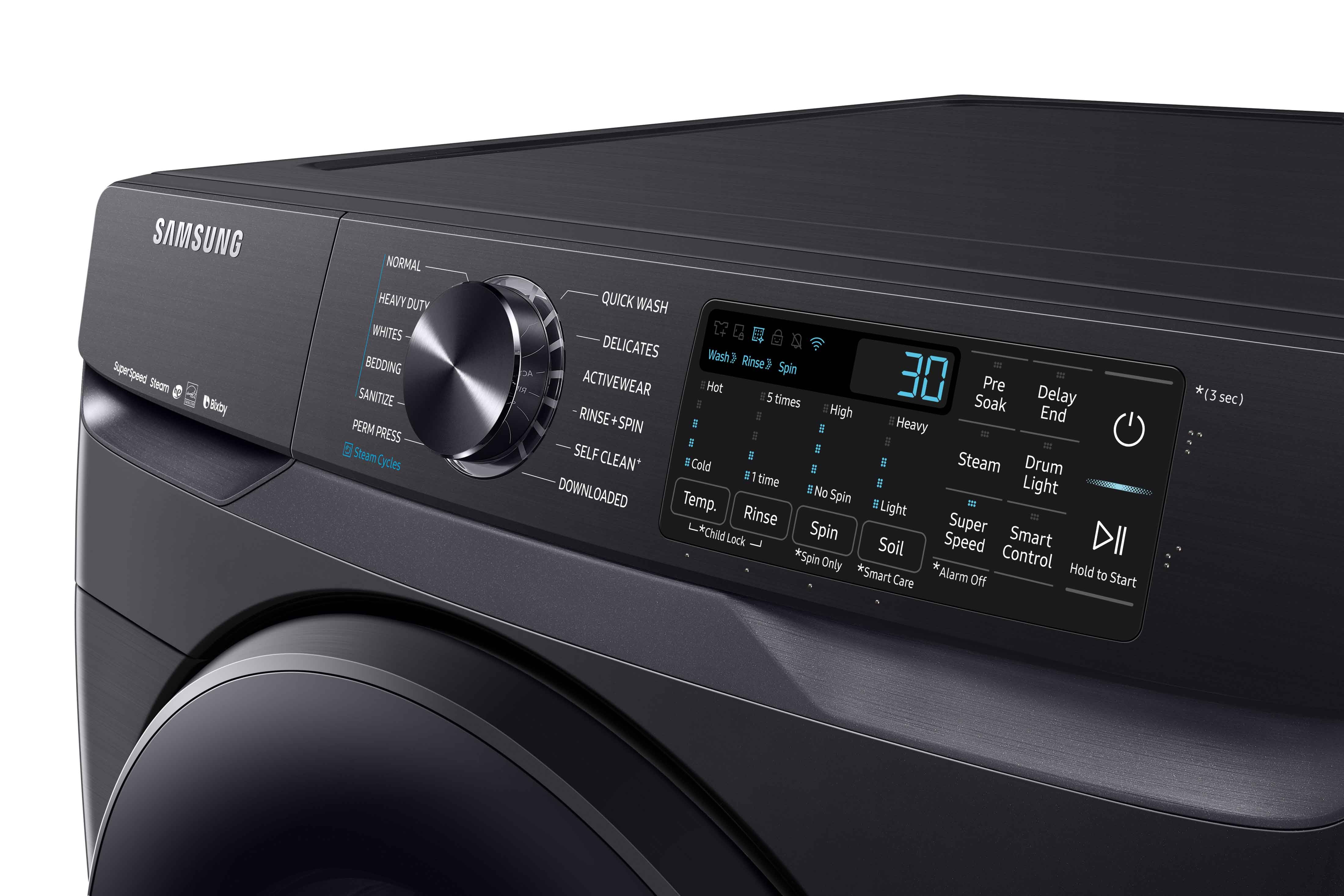 Samsung Black Stainless Steel Front Load Washer with Super Speed (5.8 Cu.Ft) - WF50T8500AV/A5