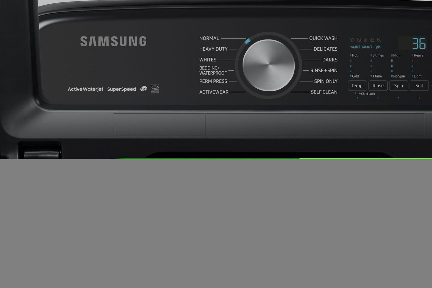 Samsung Black Stainless Top Load Washer with SuperSpeed and EZ Access Tub (5.8 Cu.Ft.) - WA50A5400AV/A4