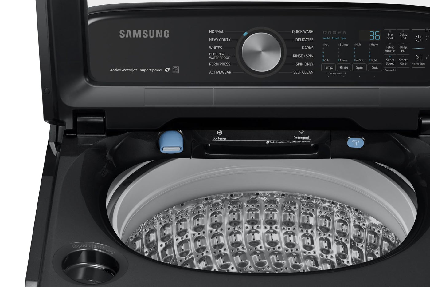 Samsung Black Stainless Top Load Washer with SuperSpeed and EZ Access Tub (5.8 Cu.Ft.) - WA50A5400AV/A4
