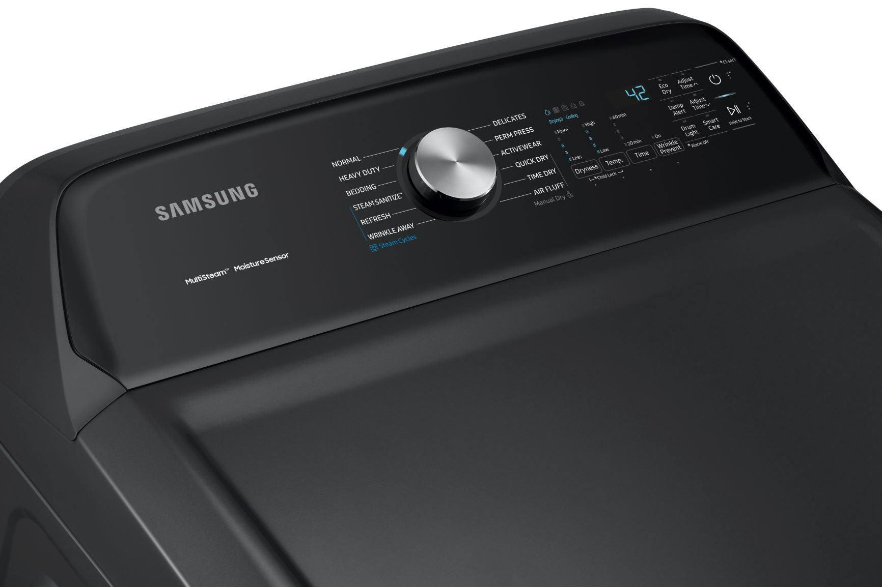 Samsung Black Stainless Electric Dryer with Steam Sanitize+ (7.4 Cu.Ft.) - DVE50A5405V/AC