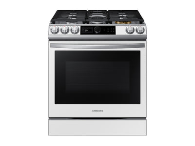 Samsung White Glass Gas Slide-In Range with Air Fry (6.0 cu.ft.) - NX60BB871112/AA
