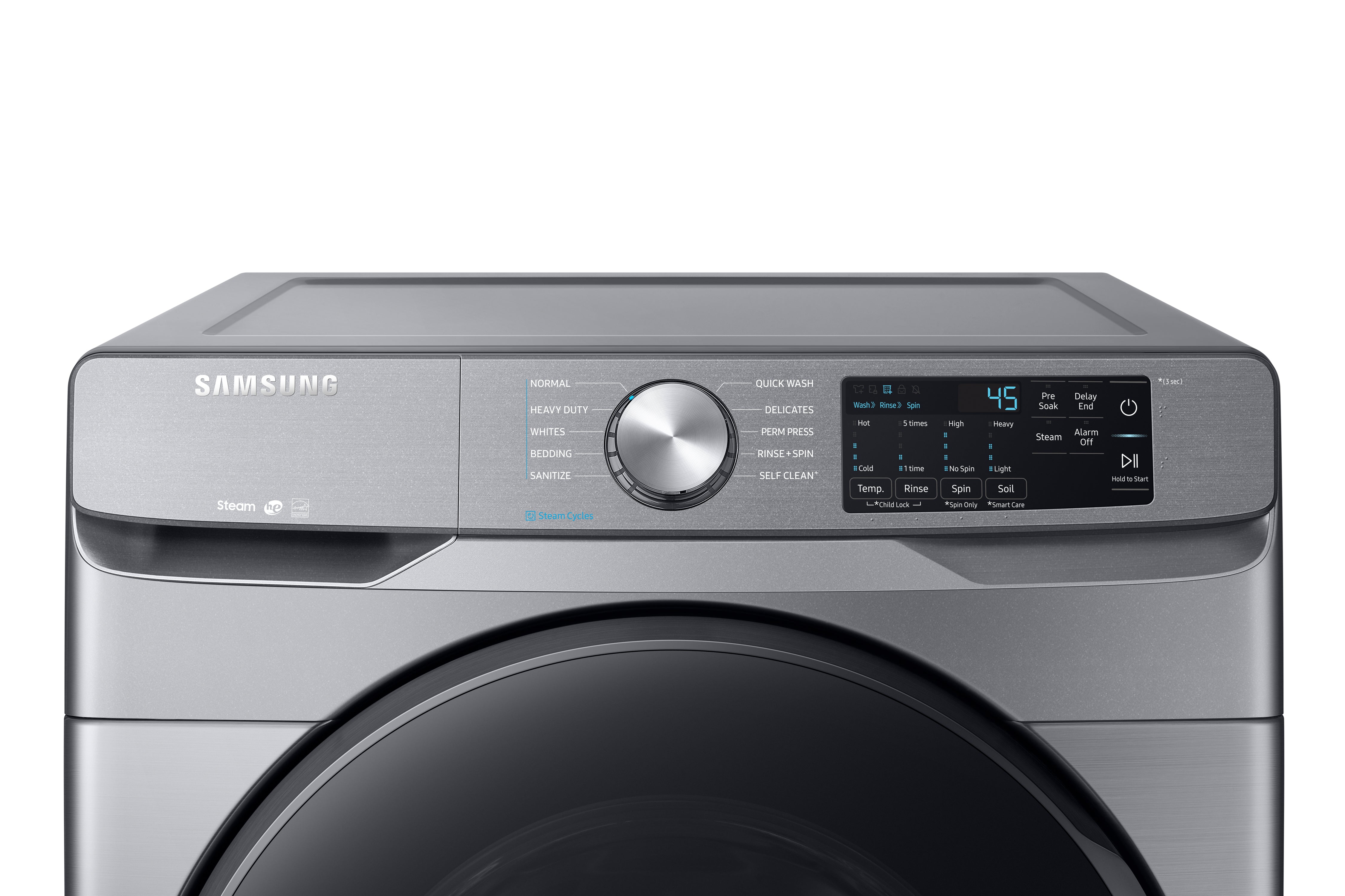 Samsung Stainless Platinum Steam Front Load Washer (5.2 Cu. Ft.) - WF45R6100AP/US