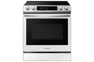 Samsung White Glass Electric Slide-In Range with Air Fry (6.3 Cu.Ft.) - NE63BB871112AC