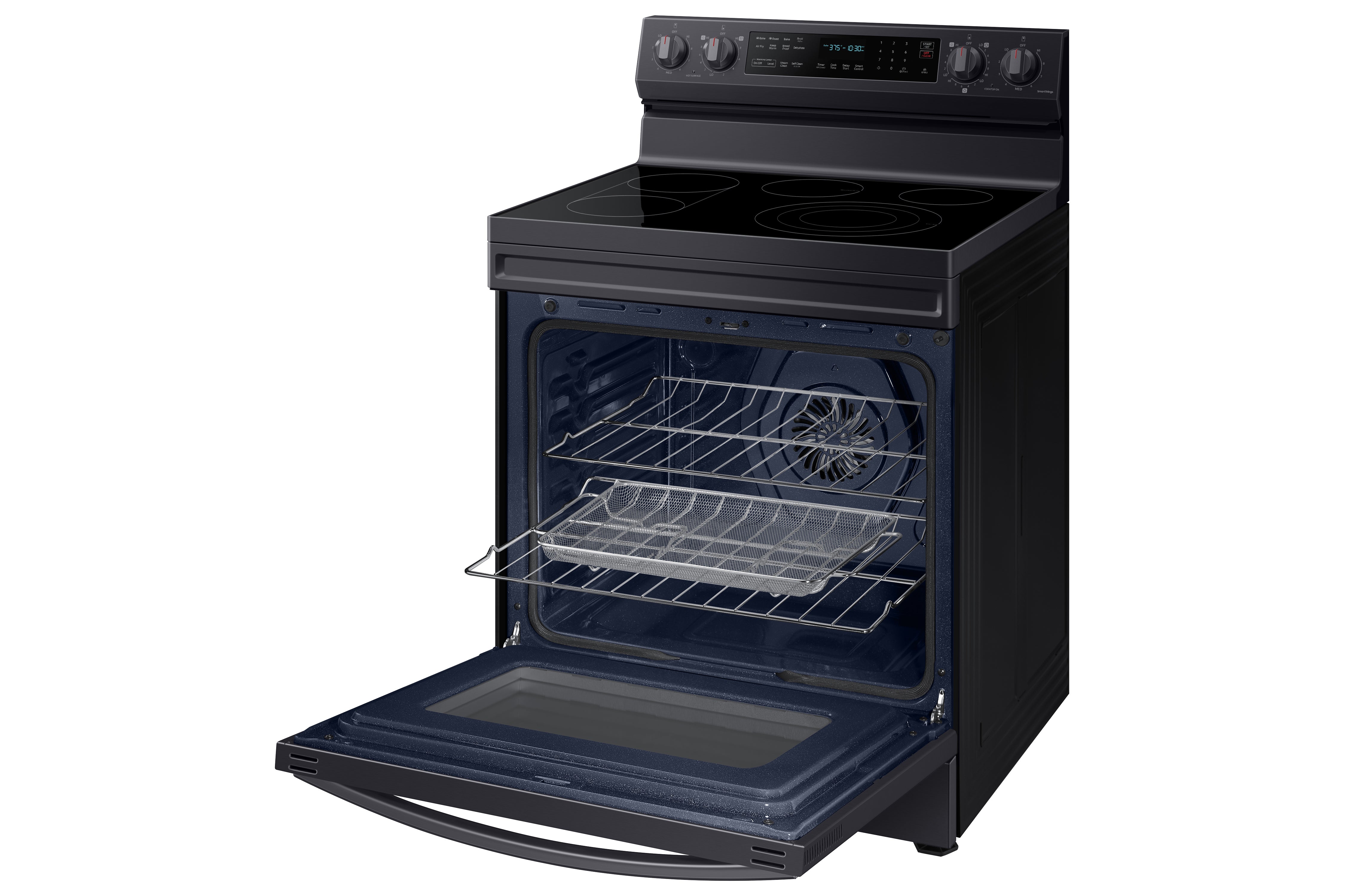 Samsung Black Stainless Steel Freestanding Electric True Convection Range with Air Fry and Wi-Fi (6.3 Cu.Ft) - NE63A6711SG/AC