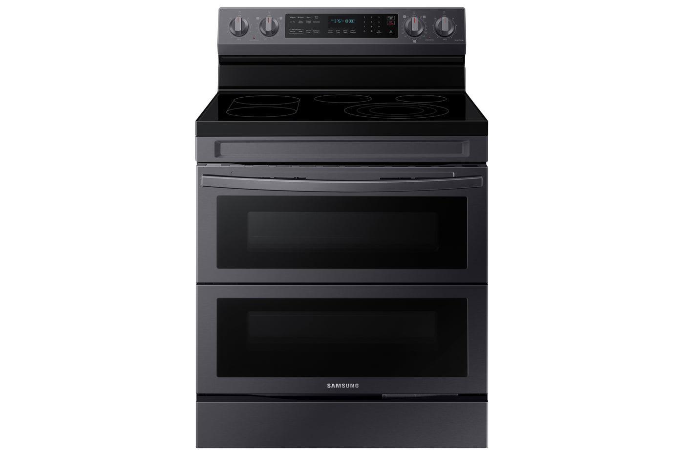 Samsung Black Stainless Steel 30" Dual Door Electric Freestanding Range with Air Fry (6.3 Cu. Ft.) - NE63A6751SG/AC