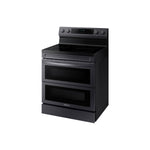 Samsung Black Stainless Steel 30" Dual Door Electric Freestanding Range with Air Fry (6.3 Cu. Ft.) - NE63A6751SG/AC