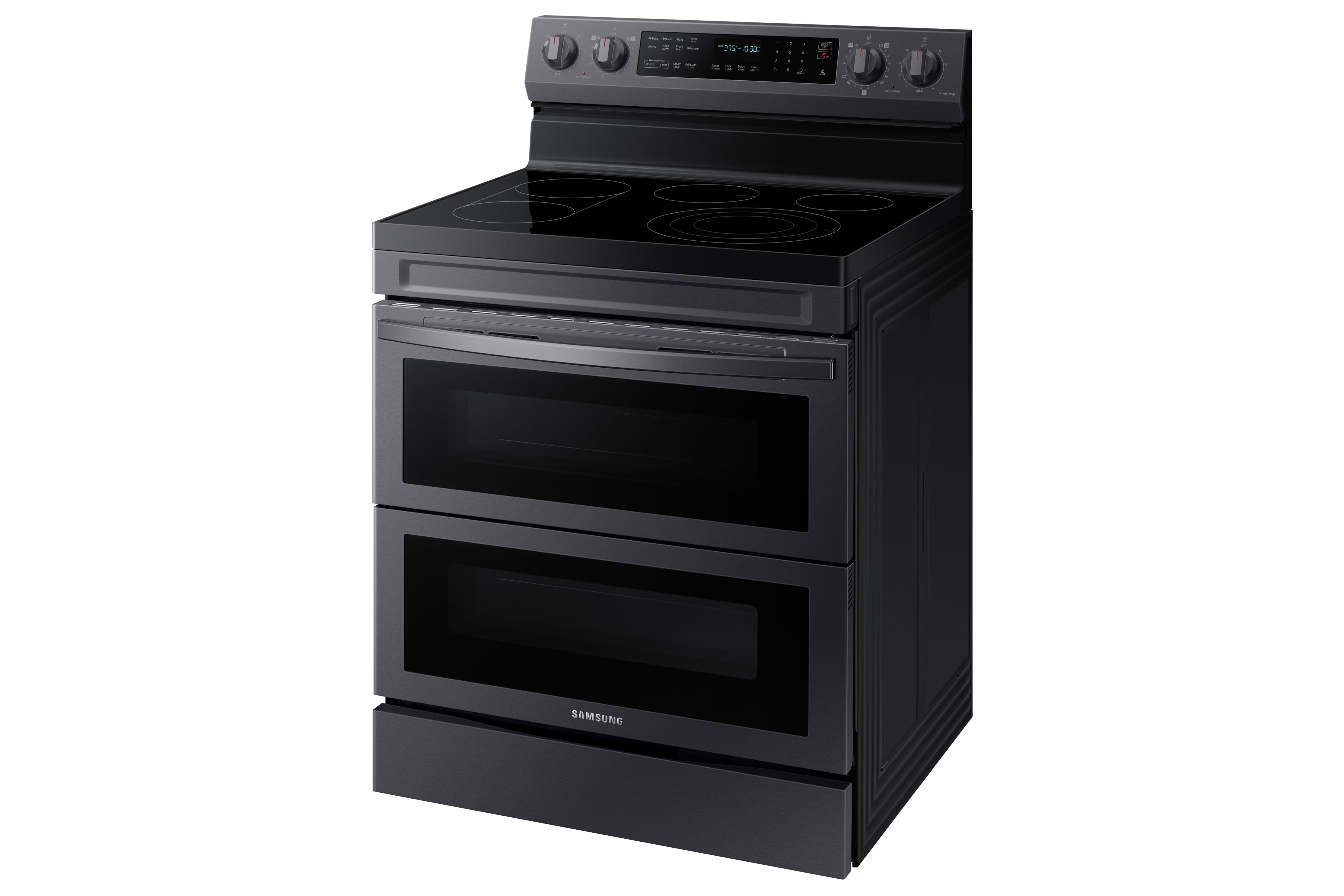 Samsung Black Stainless Steel 30" Dual Door Electric Freestanding Range with Air Fry (6.3 Cu. Ft.) - NE63A6751SG/AC