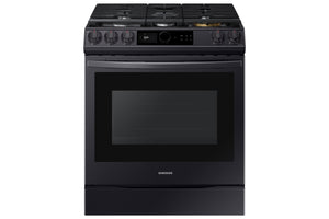 Samsung Black Stainless Steel Gas Range with 22K double burner and Air Fry (6.0 Cu.Ft) - NX60T8711SG/AA