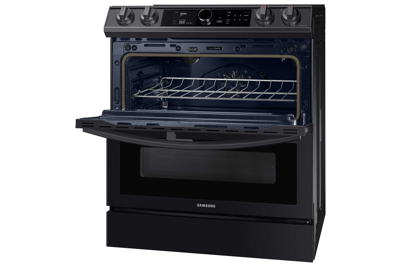 Samsung Black Stainless Steel Electric Range with Flex Duo and Air Fry (6.3 Cu.Ft) - NE63T8751SG/AC