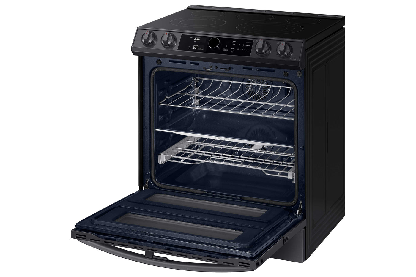 Samsung Black Stainless Steel Electric Range with Flex Duo and Air Fry (6.3 Cu.Ft) - NE63T8751SG/AC