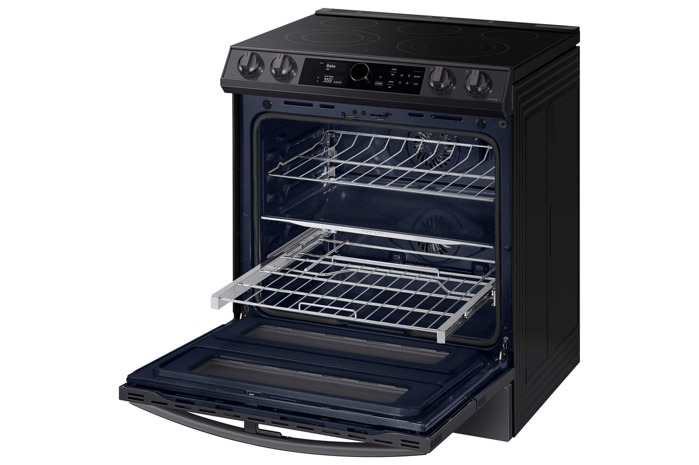 Samsung Black Stainless Steel Electric Range with Flex Duo and Air Fry (6.3 Cu.Ft) - NE63T8751SG/AC