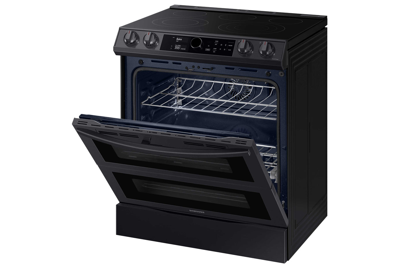 Samsung Black Stainless Steel Electric Range with Flex Duo and Air Fry (6.3 Cu.Ft) - NE63T8751SG/AC