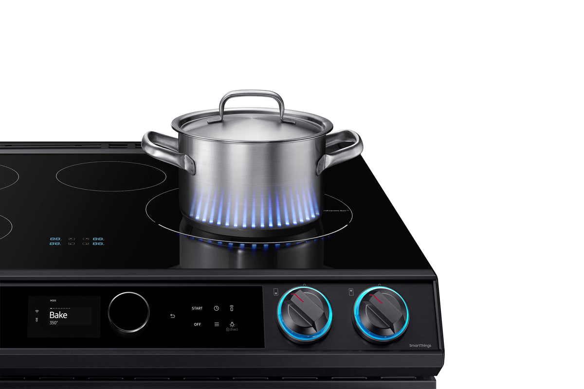 Samsung Black Stainless Steel Slide-In Induction Range with Wi-Fi and Air Fry (6.3 Cu.Ft) - NE63T8911SG/AC