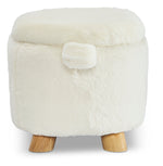 Polar Bear Storage Ottoman - White