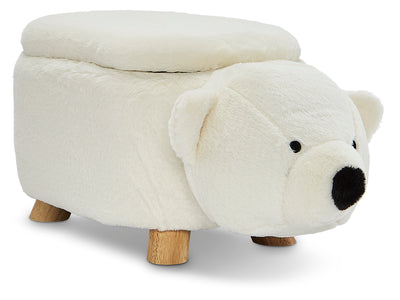 Polar Bear Storage Ottoman - White