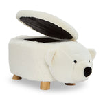 Polar Bear Storage Ottoman - White