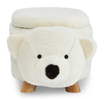 Polar Bear Storage Ottoman - White