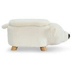 Polar Bear Storage Ottoman - White