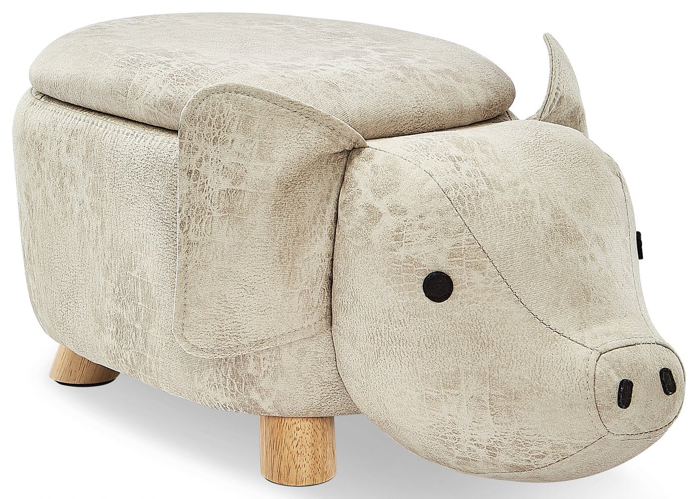 Pig Storage Ottoman - Grey