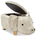 Pig Storage Ottoman - Grey