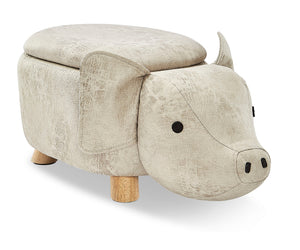 Pig Storage Ottoman - Grey