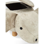 Pig Storage Ottoman - Grey