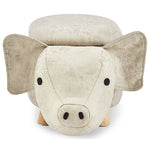 Pig Storage Ottoman - Grey