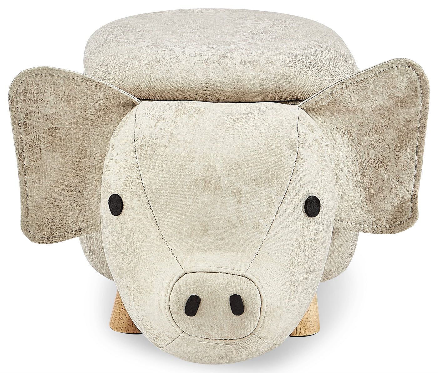 Pig Storage Ottoman - Grey