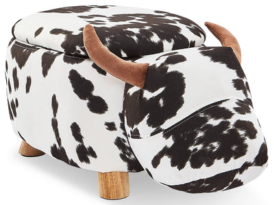 Cow Storage Ottoman - Black and White