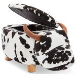 Cow Storage Ottoman - Black and White