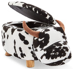 Cow Storage Ottoman - Black and White