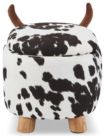 Cow Storage Ottoman - Black and White