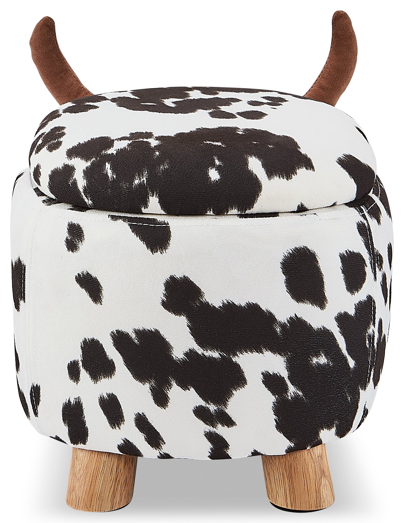 Cow Storage Ottoman - Black and White