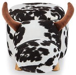 Cow Storage Ottoman - Black and White