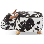 Cow Storage Ottoman - Black and White