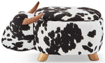 Cow Storage Ottoman - Black and White