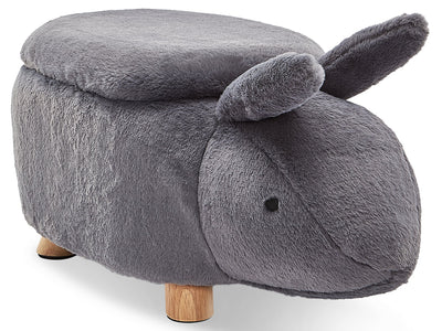 Rabbit Storage Ottoman - Dark Grey