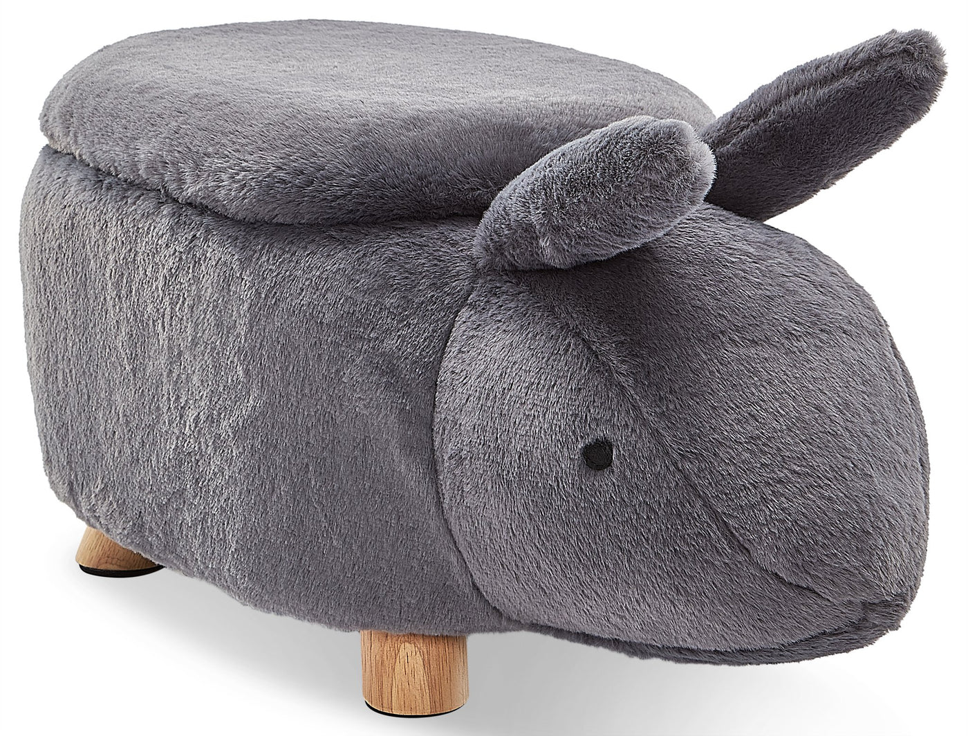 Rabbit Storage Ottoman - Dark Grey | Leon's
