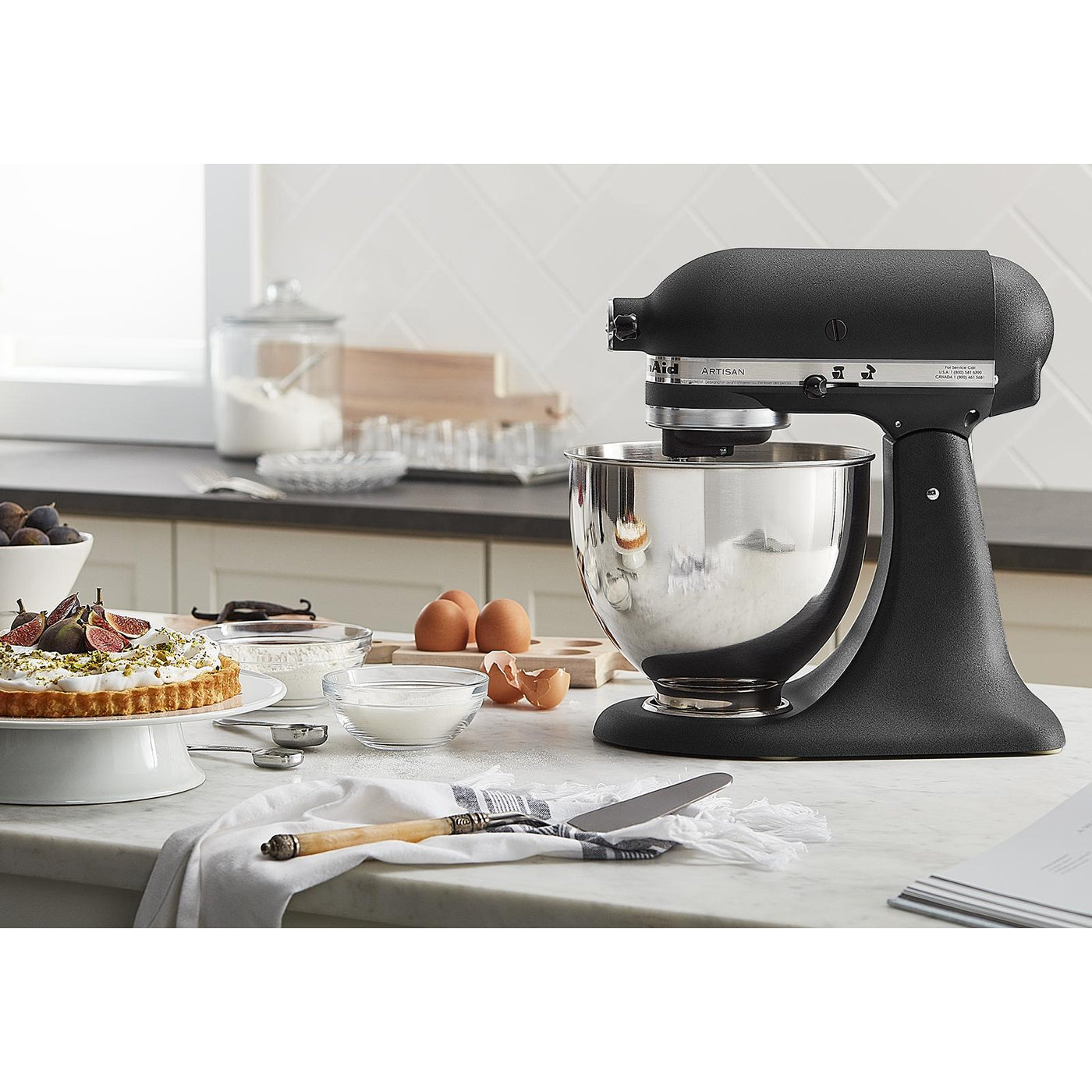 KitchenAid Cast Iron Black Artisan® Series 5 Quart Tilt-Head Stand Mixer - KSM150PSBK