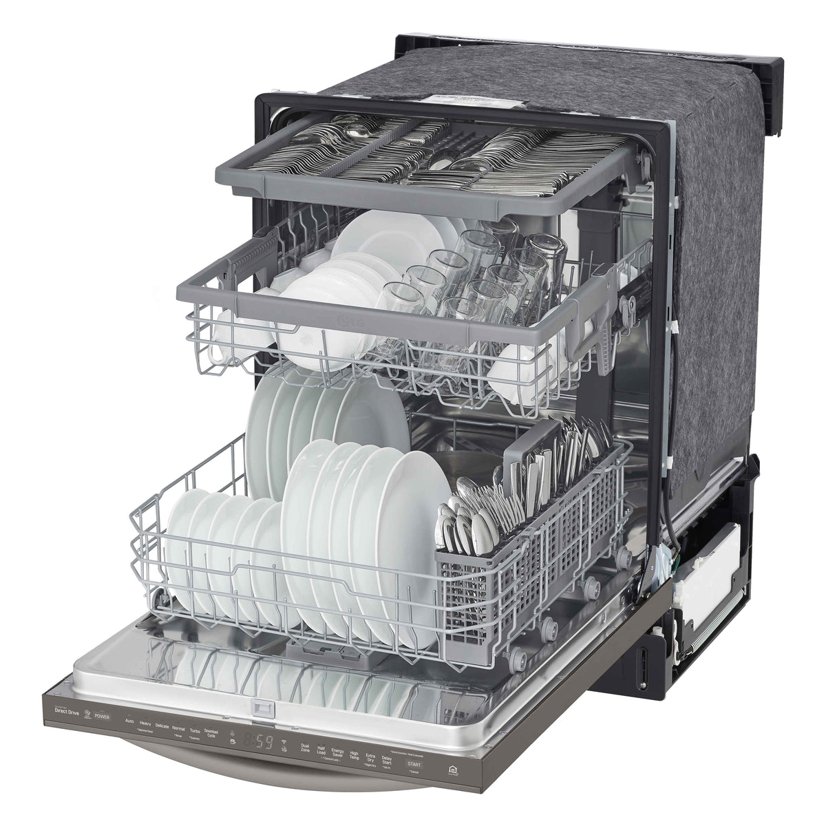 LG Black Stainless Steel Top Control Dishwasher with QuadWash® and 3rd Rack - LDT5678BD