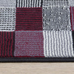Fiona 7'8" X 10'6" Grid Rug - Red Grey Area Rug
