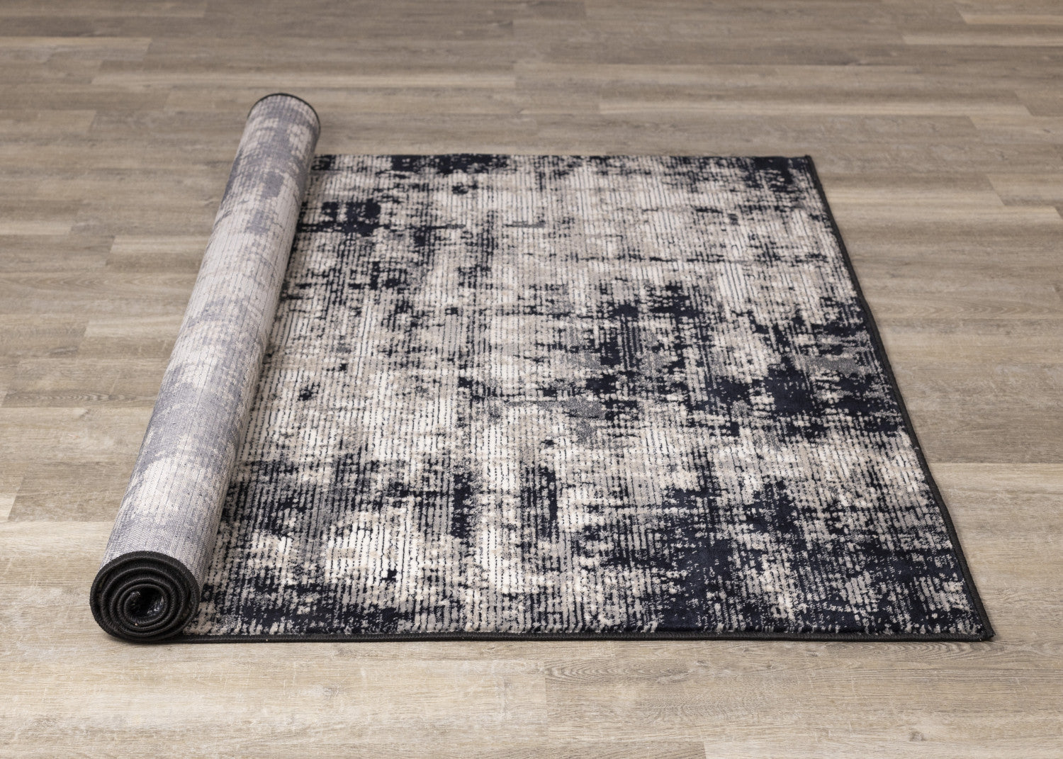 Ariel Grey Cream Distressed Rug, 5'1" X 7'7" Area Rug
