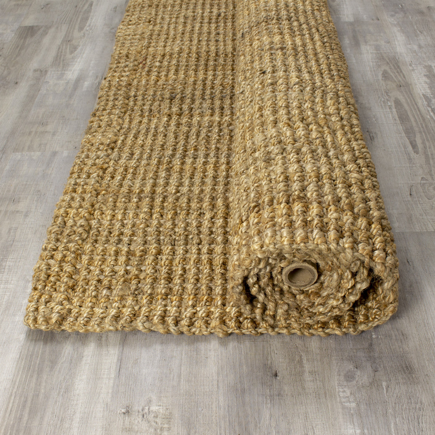 Jute 5'3" X 7'7"Chunky Boucle Rug -  Beige Area Rug