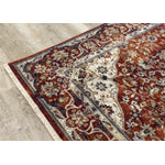 Satara 5'3" X 7'7" Classic Border Rug - Red Cream  Area Rug