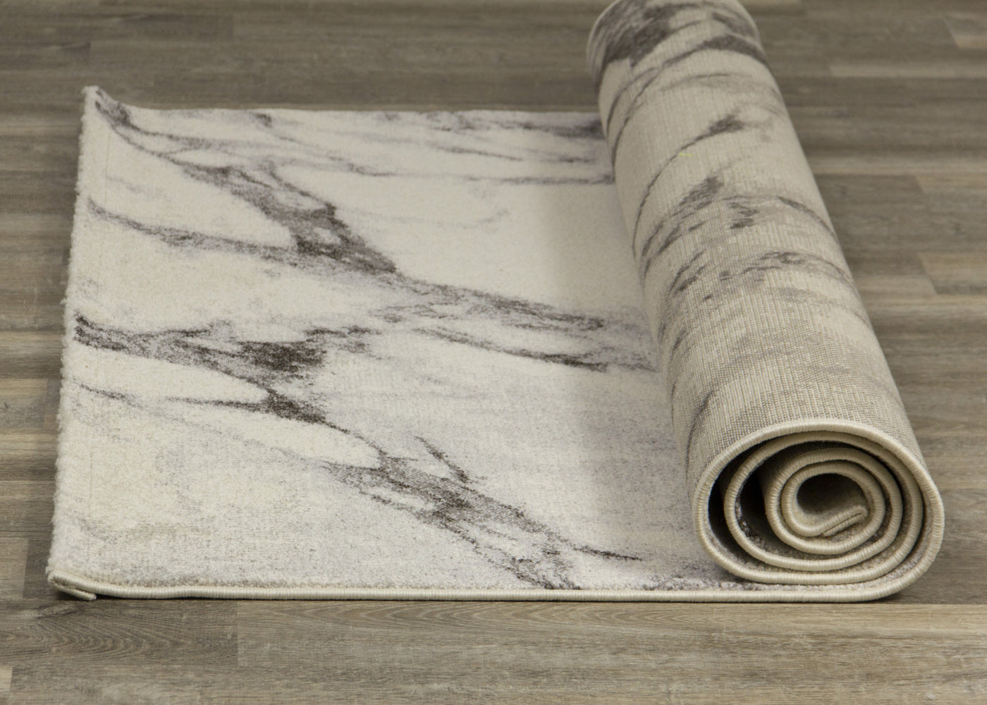 Mirza 5'3" X 7'7" Marble Profile Rug - Cream Grey Area Rug