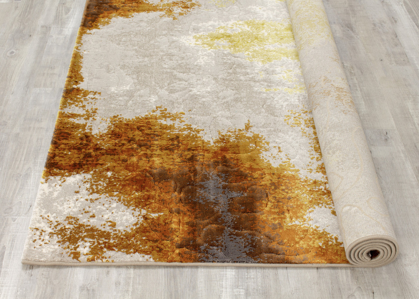 Pollo 5'3" X 7'7" Distressed Abstract Rug - Cream Orange Area Rug