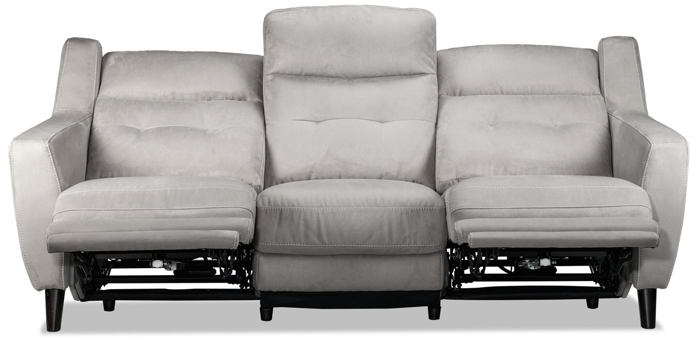 Lucas Power Reclining Sofa - Silver Grey | Leon's