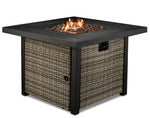 Melville Two - Outdoor Square Fire Table - Blue