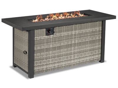 Melville One - Outdoor Rectangular Fire Table - Grey